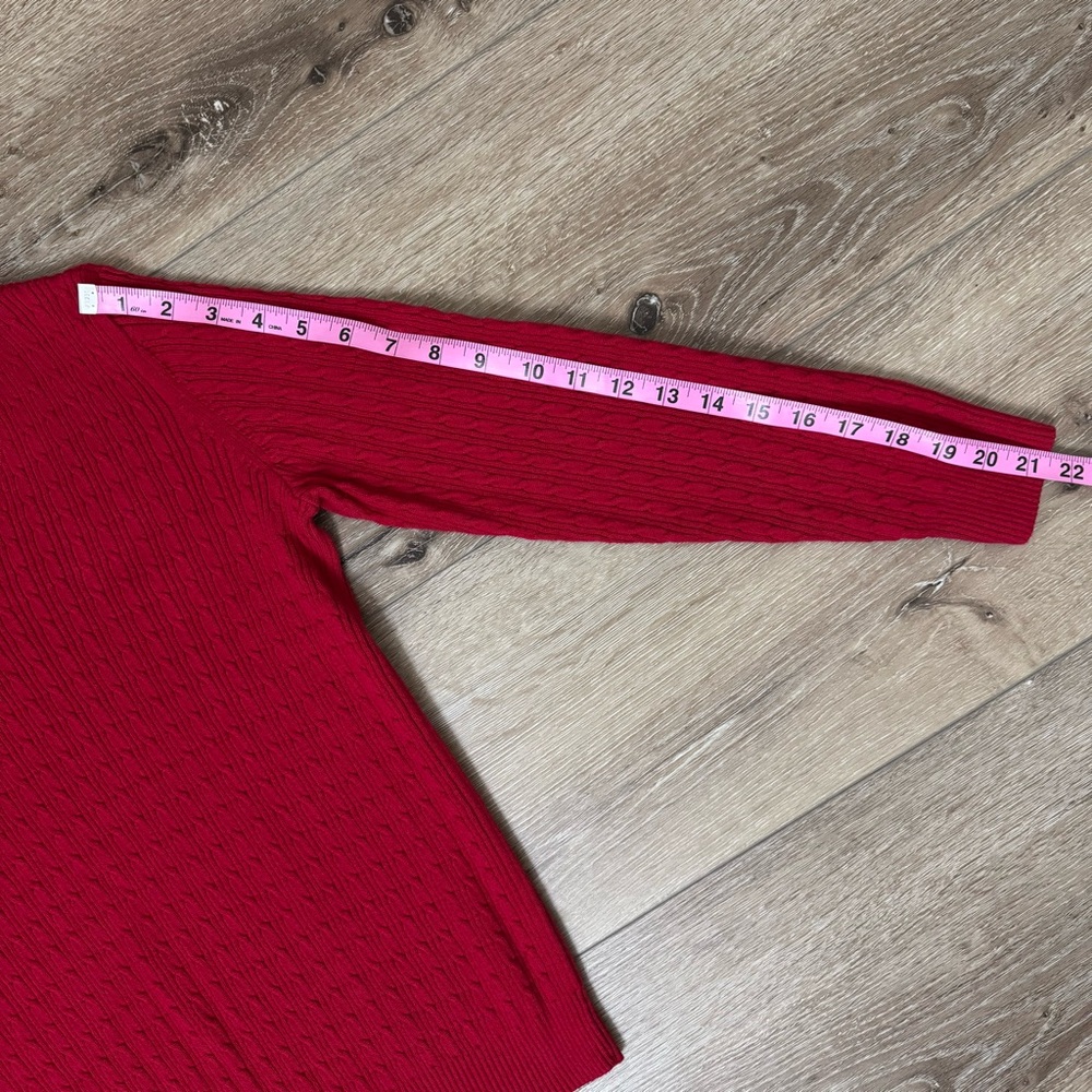 Like New KAREN SCOTT Red V Neck Sweater Size Medium - Picture 9 of 11